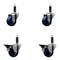 Service Caster 3'' Solid Poly Wheel Swivel 1'' Expanding Stem Caster Set 2 Brakes, 4PK SCC-EX20S314-SPUS-2-PLB-2-1 - alternate 1